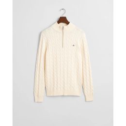 סריג צמות בצבע קרם חצי זיפ